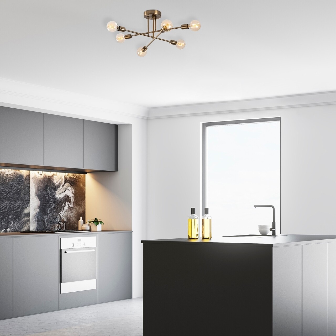 Candelabru, Nitid, Flower - 176, E27, 60 W, metal - imagine 6